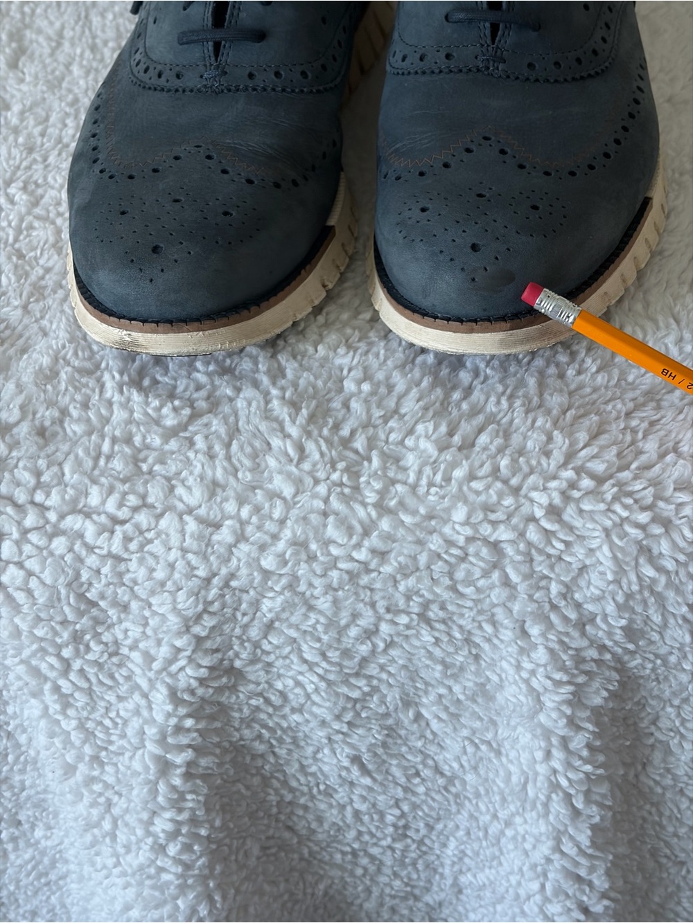Cole Haan Men’s Navy Blue Nubuck Zerogrand Remastered Wingtip Oxfords Size 9.5M - Picture 14 of 15